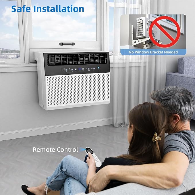 10,000 BTU U-Shaped Window Air Conditioner Unit Cools up to 450 Sq.Ft. with 6 Modes 24H Timer, Ultra Quiet Window AC Units