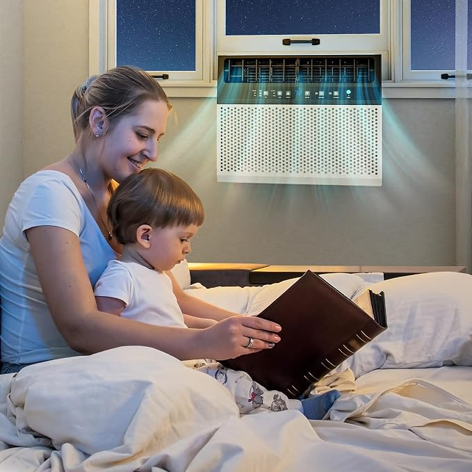 10,000 BTU U-Shaped Window Air Conditioner Unit Cools up to 450 Sq.Ft. with 6 Modes 24H Timer, Ultra Quiet Window AC Units