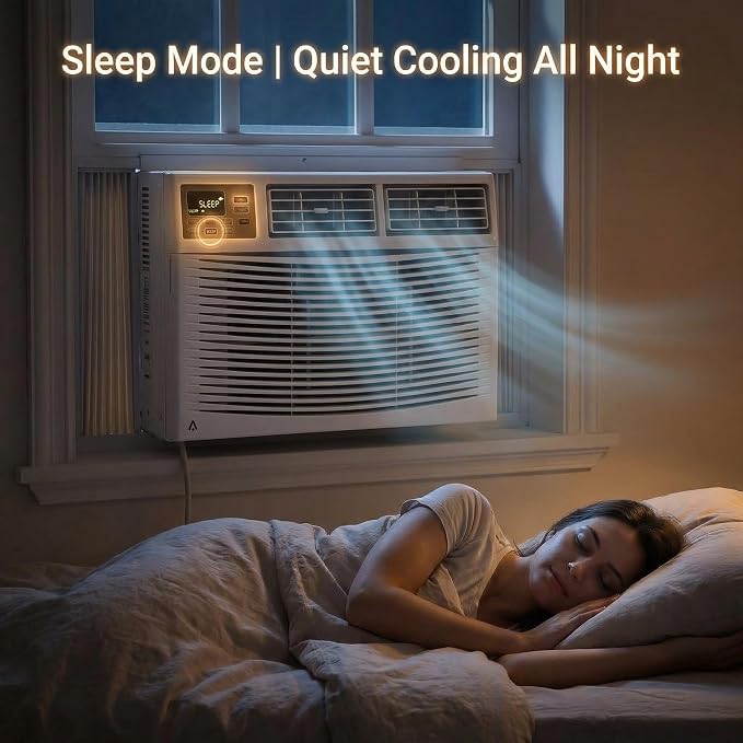 10,000 BTU Window Air Conditioner, Quiet Window Air Conditioner with Smart WIFI Control for 450 Sq. Ft. Room, Cooling/Fan/Dry