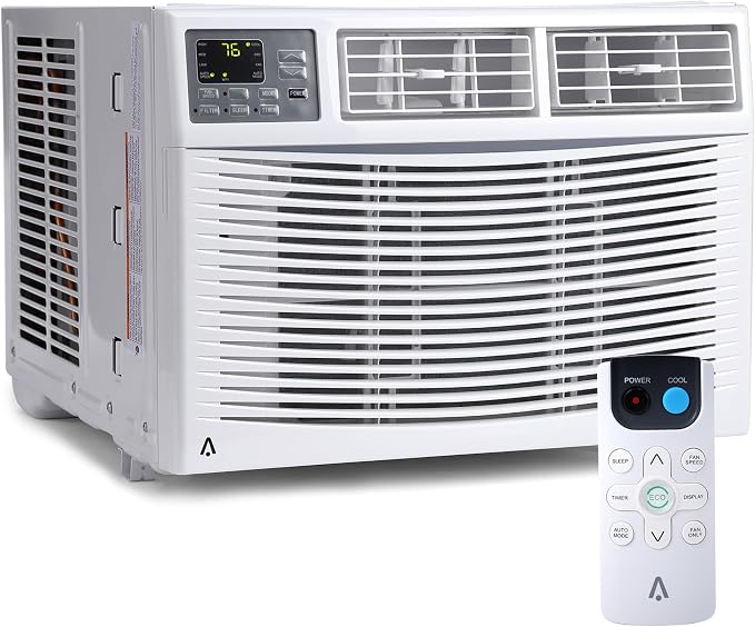 10,000 BTU Window Air Conditioner - Smart Air Conditioner Window Unit, with Dehumidifier, Cools 450 Sq.ft, 11.4 CEER Energy