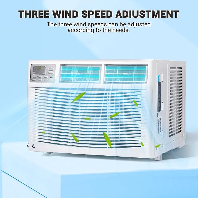 10,000 BTU Window Air Conditioner - Smart Air Conditioner Window Unit, with Dehumidifier, Cools 450 Sq.ft, 11.4 CEER Energy