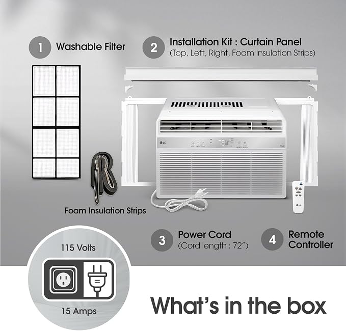 10,000 BTU Window Air Conditioner with Dehumidifier, 115V, Window AC for Medium Rooms up to 450 Sq. Ft., Window Unit AC with