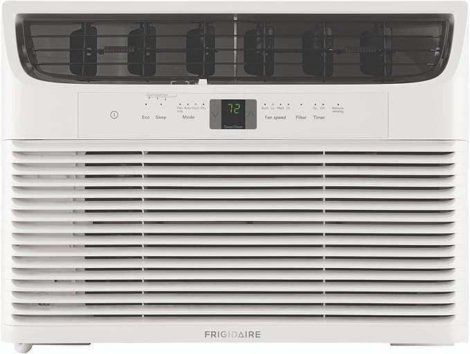 10,000 BTU Window Air Conditioner with Remote Control, Cools Up to 450 Sq. Ft., Quiet Operation, Eco Mode, 3 Fan Speeds, Auto