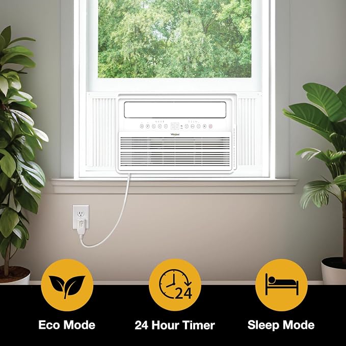 10,000 BTU Window Mounted Inverter Air Conditioner with Quiet, High Efficiency Operation and Remote, Window AC Unit for