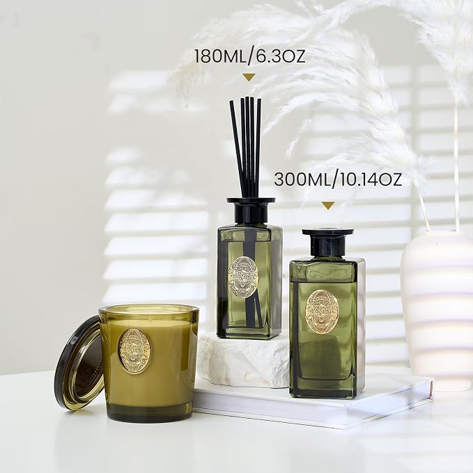 10.14 oz Large Reed Diffuser Set | Bamboo Scent Oil Diffuser with Sticks | Hotel Collection made from natural materials