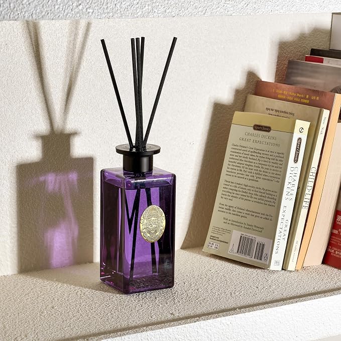 10.14 oz Large Reed Diffuser Set | Lavender Glow Scent Oil Diffuser with Sticks | Hotel Collection made from natural