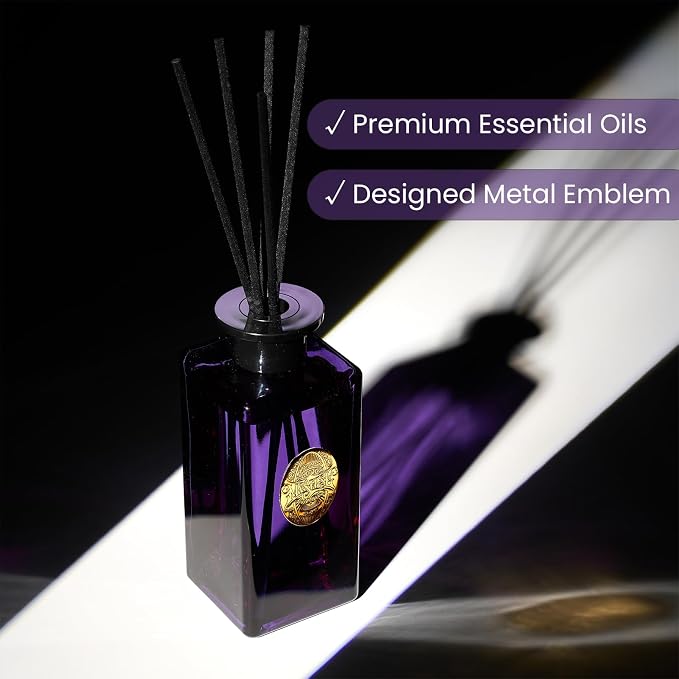10.14 oz Large Reed Diffuser Set | Lavender Glow Scent Oil Diffuser with Sticks | Hotel Collection made from natural