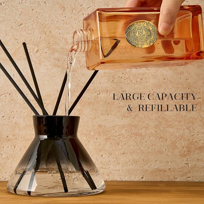 10.14 oz Large Reed Diffuser Set | Lavender Glow Scent Oil Diffuser with Sticks | Hotel Collection made from natural