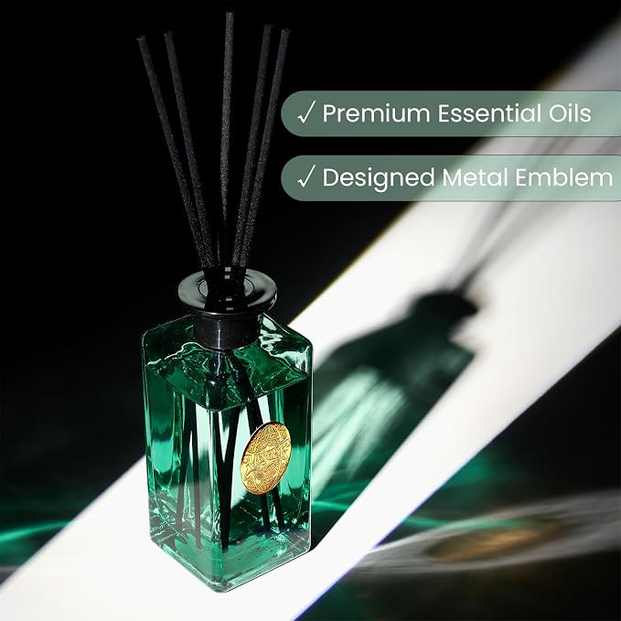 10.14 oz Large Reed Diffuser Set | Linen Breeze Scent Oil Diffuser with Sticks | Hotel Collection made from natural