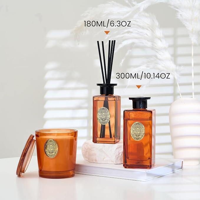 10.14 oz Large Reed Diffuser Set | Magical Oriental Scent Oil Diffuser with Sticks |Hotel Collection made from natural