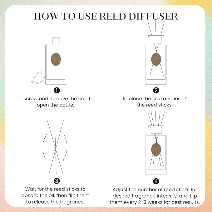 10.14 oz Large Reed Diffuser Set | Magical Oriental Scent Oil Diffuser with Sticks |Hotel Collection made from natural