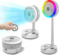 10.43'' Portable Pedestal Standing Fan, 40000mAh 106hrs Rechargeable Oscillating Fan with Remote/1-8H Timer, RGB Lighting