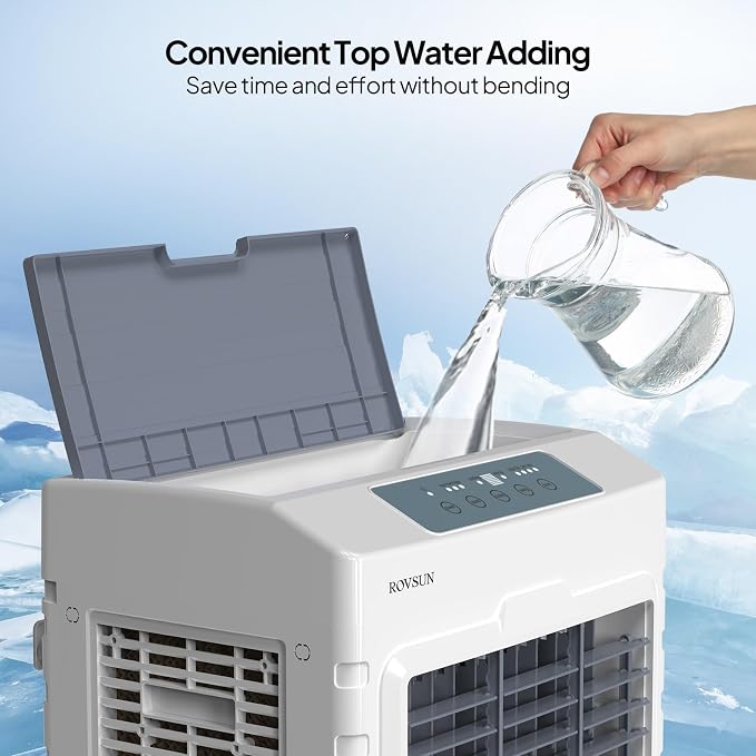 10.5Gallon Evaporative Air Cooler, 2600CFM Portable Swamp Cooler with Remote Control, Oscillation, 3 Speeds, 7.5H Timer & 40L