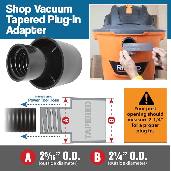 10 Foot Long Dust Collection Power Tool Hose Kit for Multiple Types/Brands of Power Tools and Work Shop Vacuums with Threaded