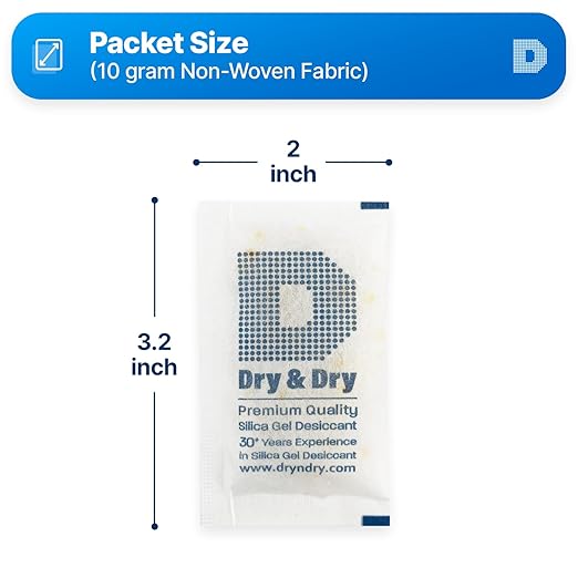10 Gram [100 Packets] Orange Indicating Silica Gel Packets Desiccants - Food Safe Silica Packs, Silica Gel, alternate view 6