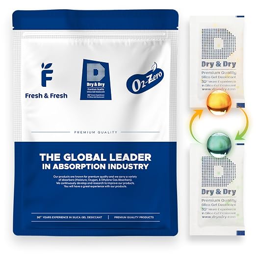 10 Gram [110 Packets] Premium Orange Indicating Silica Gel Packets Desiccants - Food Safe Silica Packets Silica