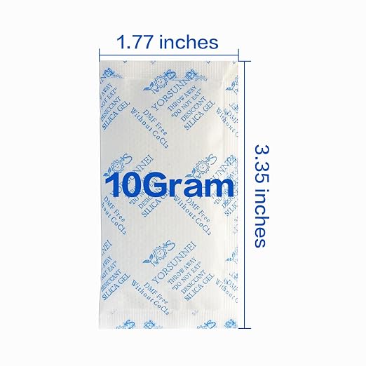 10 Gram Silica Gel Packets, Reusable Desiccant Packs for Storage, Rechargeable Moisture Absorber Food Grade, alternate view 2