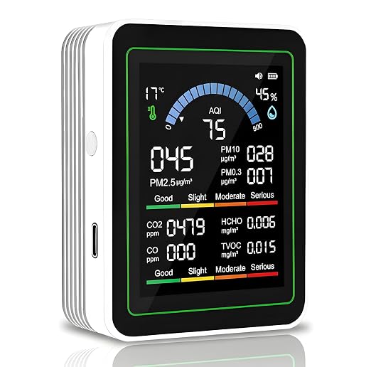 10 in 1 Smart Air Quality Monitor Indoor,Carbon Monoxide Detectors,Co2 Detector,Professional Air Quality Test Kit with CO2 |