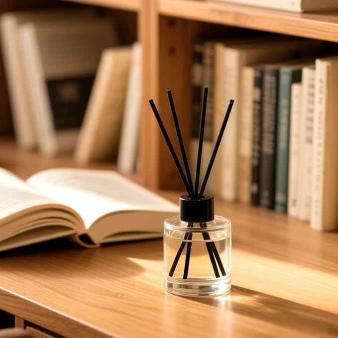 10-Inch Black Reed Diffuser Sticks - 200Pack Fiber Aromatherapy Reeds for Essential Oil, Home, Office and Spa - Diffuser