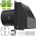 10 Inch Hooded Wall Vent with Screen and Damper, Outdoor Wall Exhaust Vent Cover Cap for Residential Housing