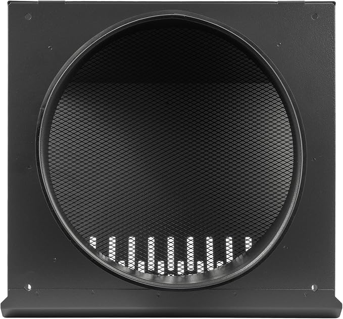 10" Inch Supply Vent Cover with Rubber Gasket - Graphite Black Galvanized Steel - Robust and Weatherproof Outdoor Air Intake