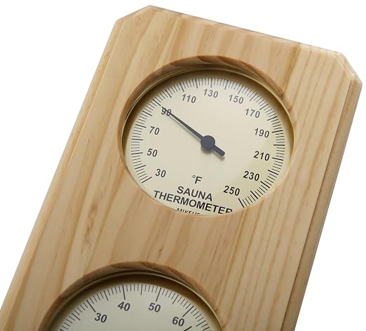 10 inches Premium Wood Thermometer-Hygrometer for Sauna (Upgraded Accuracy and Design), alternate product view 5