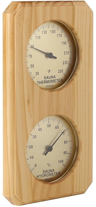 10 inches Premium Wood Thermometer-Hygrometer for Sauna (Upgraded Accuracy and Design), alternate product view 6