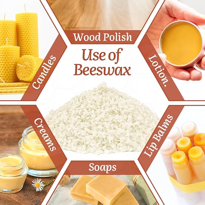 10 LB White Beeswax Pellets - DIY Candle Making Kits, Magical Craft Making, Hand comfort DIY Creams, alternate product view 6