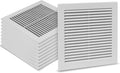 10-Pack 10" x 10" (Outer Size) Square Air Vent Cover – White Plastic Vent Deflector - Screen Mesh, Surface Mount