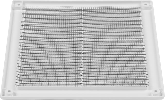10-Pack 10" x 10" (Outer Size) Square Air Vent Cover – White Plastic Vent Deflector - Screen Mesh, Surface Mount, alternate