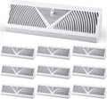 10 Pack Baseboard Register Vent 15 Inch Duct Opening Size Vent Covers for Home Floor Diffuser Wall Corner White