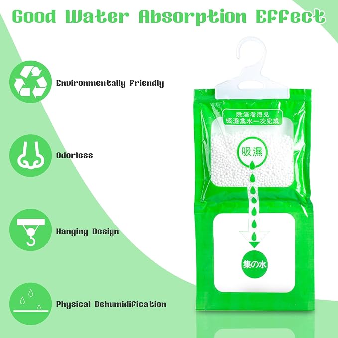 10 Pack Dehumidifier Bags, Moisture Absorber Hanging Bags, Closet Moisture Absorbers, For Use In Kitchens, alternate product