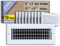 10 Pack] Fits 12x4 Duct Opening Steel Adjustable Air Supply Grille by | Register Vent Cover Grill for Sidewall and Ceiling |