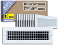 10 Pack] Fits 16x4 Duct Opening Steel Adjustable Air Supply Grille by | Register Vent Cover Grill for Sidewall and Ceiling |