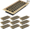 10 Pack Floor Registers 4 × 10 Inch Bronze Steel Vent Covers for Home Floor Heavy Duty Walkable Adjustable Air