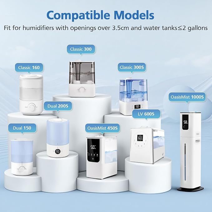 10 Pack Humidifier Demineralization Cartridge Compatible with Top Fill Humidifiers, Classic 160, LV600S, OasisMist