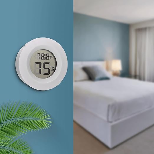 10 Pack Mini Hygrometer Thermometer - Digital Hygrometer Gauge LCD Monitor Temperature Humidity Meter Indoor Room Round