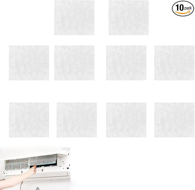 10 Pack Mini Split Air Conditioner Vent Filters Cover Anti-Dust Secondary Air Cleaning Filter for Home Air Conditioners Vents