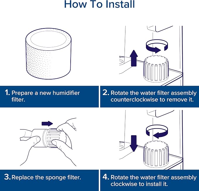 10-Pack Top Fill Humidifier Replacement Filters, Capture Particles to Improve Humidification Efficiency, for Classic160