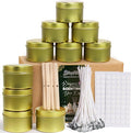 10 Packs 4 oz Candle Tins kit, Candle Making Tins, Candle Jars, 100pcs Candle Wicks, 100pcs Wick Stickers, Candle Containers