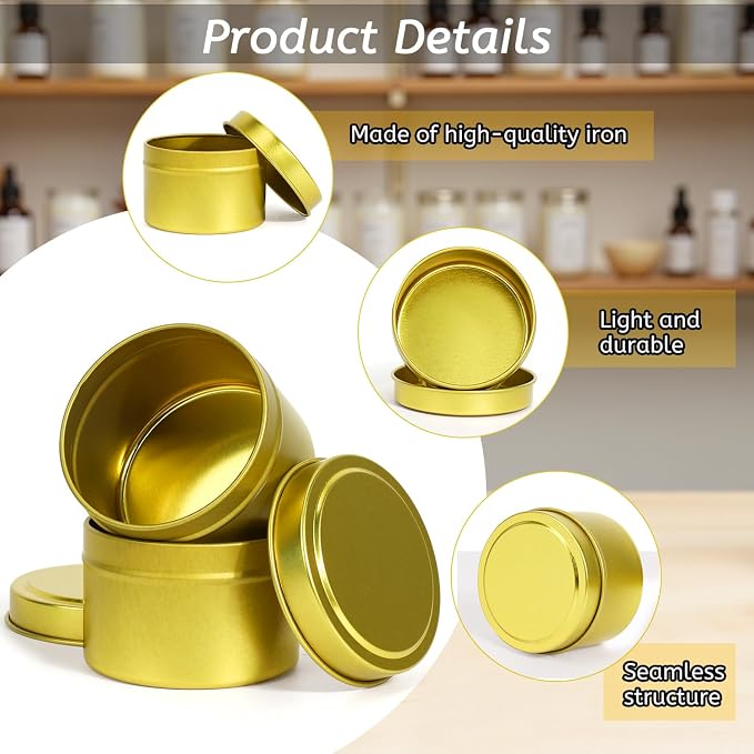 10 Packs 4 oz Candle Tins kit, Candle Making Tins, Candle Jars, 100pcs Candle Wicks, 100pcs Wick Stickers, Candle Containers