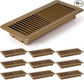 10 Pcs 4" x 12" Floor Register Vent Covers Heavy Duty Steel Walkable Floor Vents with Adjustable Airflow Curved Safe Edges