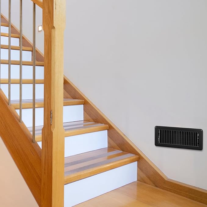 10 Pcs 4" x 12" Floor Register Vent Covers Heavy Duty Steel Walkable Floor Vents with Adjustable Airflow Curved Safe Edges