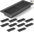 10 Pcs 4" x 12" Floor Register Vent Covers Heavy Duty Steel Walkable Floor Vents with Adjustable Airflow Curved Safe Edges