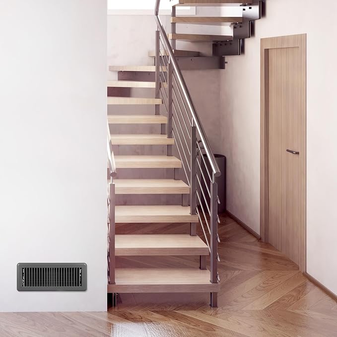 10 Pcs 4" x 12" Floor Register Vent Covers Heavy Duty Steel Walkable Floor Vents with Adjustable Airflow Curved Safe Edges