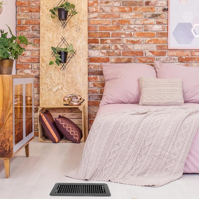10 Pcs 4" x 12" Floor Register Vent Covers Heavy Duty Steel Walkable Floor Vents with Adjustable Airflow Curved Safe Edges