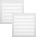 10" x 10" Inch (Opening Dimensions) - Pack of 2 - Plastic White Soffit Vent Cover - Flat Square Air Vent Grille
