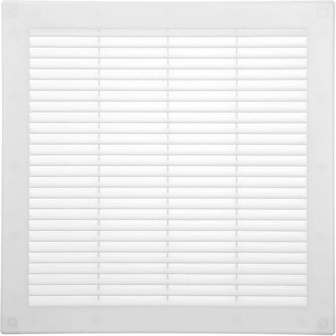 10" x 10" Inch (Opening Dimensions) - Pack of 2 - Plastic White Soffit Vent Cover - Flat Square Air Vent Grille, alternate