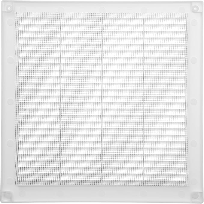 10" x 10" Inch (Opening Dimensions) - Pack of 2 - Plastic White Soffit Vent Cover - Flat Square Air Vent Grille, alternate