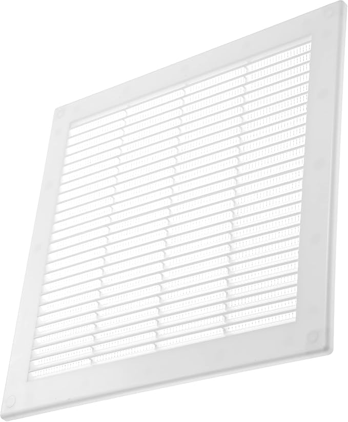 10" x 10" Inch (Opening Dimensions) - Pack of 2 - Plastic White Soffit Vent Cover - Flat Square Air Vent Grille, alternate